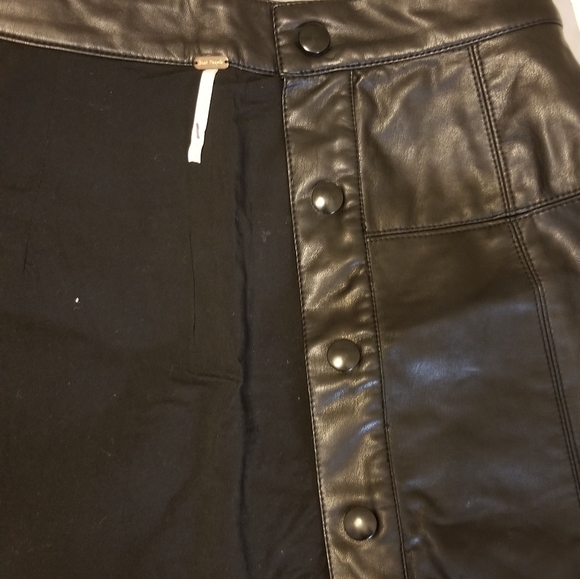 Free people button leather skirt - Picture 4 of 5